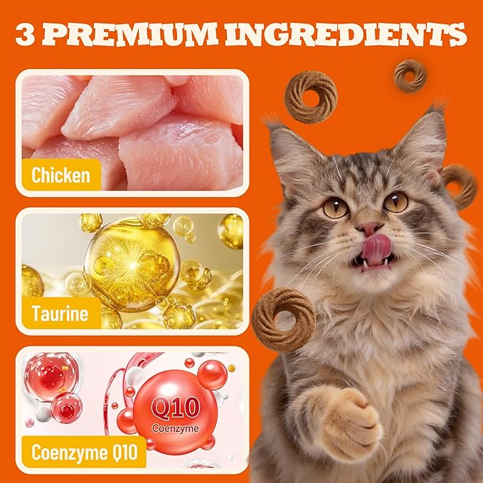 8 oz Chicken Flavor Taurine Cat Treats, Immune Support Healthy Training Snacks