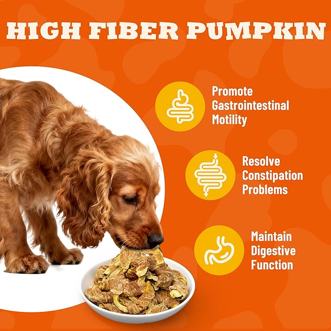 6 oz Pumpkin & Chicken Wraps Dog Treats, Gluten-Free High Protein Low Fat, Digestive Support with Vitamins