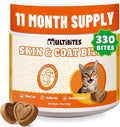 7.76oz MULTIBITES Skin & Coat Wellness Bites for Cats, Omega 3 & Omega 6 from Salmon Oil, Vitamin E and Biotin Formula, Daily Nutritional Support for Feline Skin Care and Coat Maintenance