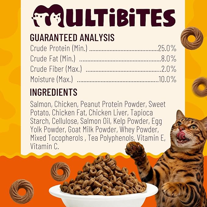 10.58 oz Salmon Cat Treats, Omega-3 with Real Salmon, Fish Oil & Chicken Livers, Easy-Digestible Protein for Kittens with Sensitive Stomachs