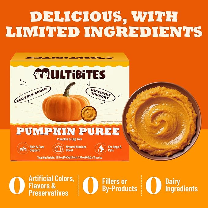 15.5oz Premium Pumpkin Puree for Cats & Dogs, Natural Fiber Supplement Food Topper for Kittens & Puppies 未标sku