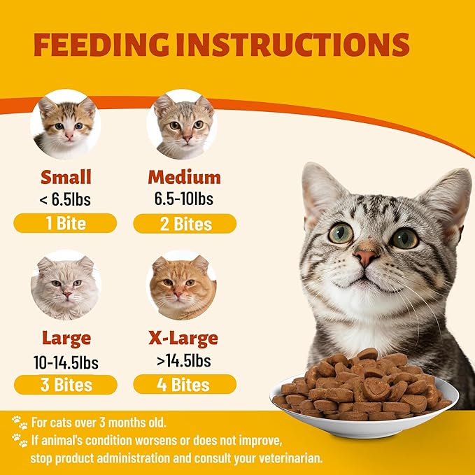 7.76oz MULTIBITES Skin & Coat Wellness Bites for Cats, Omega 3 & Omega 6 from Salmon Oil, Vitamin E and Biotin Formula, Daily Nutritional Support for Feline Skin Care and Coat Maintenance