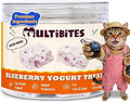 Freeze Dried Blueberry Yogurt Treats for Cats & Dogs, Crunchy High Protein Pet Snacks with Probiotics, Daily Digestive & Eye Wellness Support, Training Rewards and Food Toppers, 2.82 oz