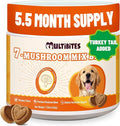 330 Chews Dog Mushroom Wellness Bites, 7-Mushroom Complex with Turkey Tail, Lion's Mane & Reishi, Daily Nutritional Antioxidant Blend, Gentle Support for Immune, Gut, Skin, Joint and Urinary Wellness