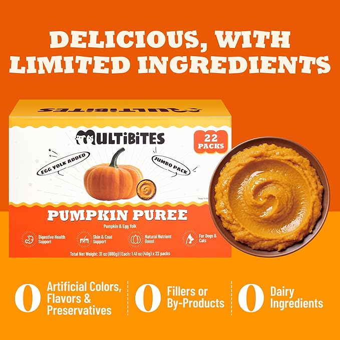 31oz Premium Pumpkin Puree for Cats & Dogs, Natural Fiber Supplement for Digestive Support & Sensitive Stomach Support, Ideal Food Topper for Kittens, Puppies & All Pets