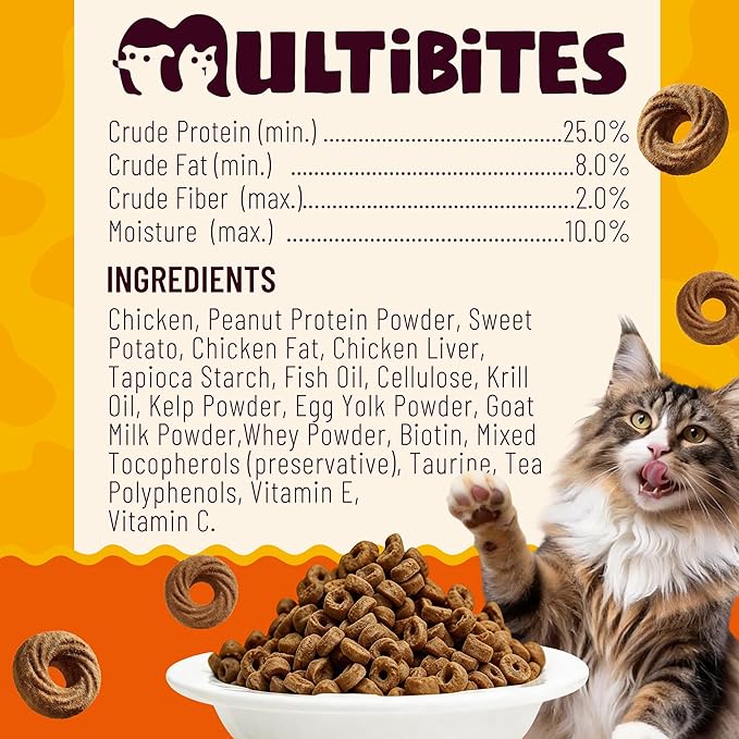 10.58 oz Chicken Flavor Cat Treats, Fish Oil for Skin & Coat, Training Snacks for Indoor Cats