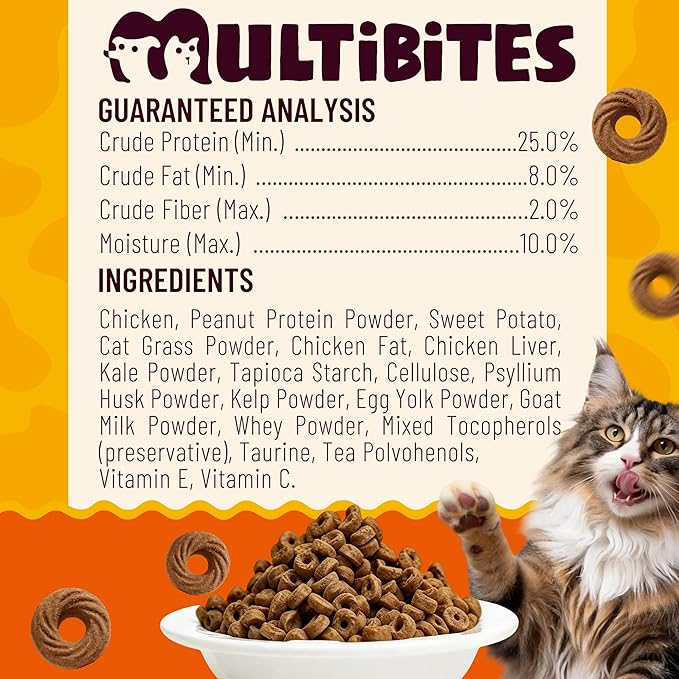 10.58 oz Chicken Flavor Cat Grass Treats, Hairball Control & Constipation Relief, Training Snacks for Indoor Cats
